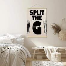 1幅复古啤酒杯帆布墙画海报，印有爱尔兰黑啤语录，饮酒主题墙饰，适用于客厅、办公室、卧室、走廊，无框。 - 彩色 - 查看 4