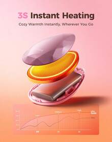 Calentadores de Manos Recargables 2 en 1, Portátil, Elegante y Magnético en Forma de Diamante. Calentador de Bolsillo Reutilizable para Senderismo, Navidad, Regalo Tecnológico 2025 para Mujeres - Morado - Ver 2