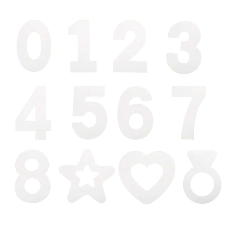 Number Stencils Set Plastic Number Stencils With Star, Heart And Ring, Reusable Digital Templates For Cake Stencil Walls Arts