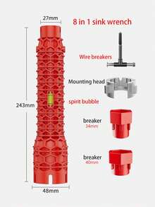 8-In-1 Multi-Functional Kitchen Faucet Wrench, Sink And Faucet Repair Tool Kit, Durable Engineering Plastic - Adjustable Wrench Set For Tight Space Installation And Repair Of Kitchen And Bathroom Plumbing