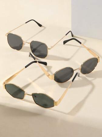 Set de 3 gafas de estilo elegante, gafas de moda multicolor, adecuadas para la vida diaria, el transporte, las fiestas, los viajes y todas las estaciones