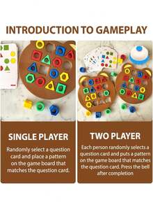 Plastic Shape Matching Game Color Sensory Toy, Geometric Shape Quick Matching Board Puzzle, Color & Shapes Party Puzzle Game Toy, Adult Plastic Press Relief Desktop Toy, Christmas Gift - Multicolor - View 13