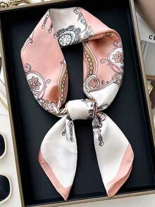 1pc Bandana With Geometric Pattern Print, Suitable For Daily Use As Hair Scarf, Neck Scarf, Headband - Multicolor - View 11