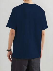 Men's Beaches Short Sleeve 100% Pure Cotton 200 Grams Weight Men's Clothing Outdoor Sports Sweaters Fashion Casual Gym Gifts For Men Father's Day Beach Lightweight And Breathable Popular Print - 藏蓝色 - 查看 3