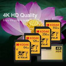 Kodak 柯达相机存储卡 SD 卡 32GB/64GB/128GB 高速 100MB/S SDXC 单反存储卡 Class10 4K 高清 V30 A1 - SD U3 - 查看 5