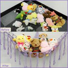 大型毛绒动物收纳吊床角网 - 粉色房间装饰，适合少女 - 玩具收纳悬挂式动物收纳架，可爱物品 - 波西米亚风宿舍卧室装饰美学 - 彩色 - 查看 8