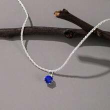 Collar de cadena de clavícula de zirconia elegante de alta gama, de lujo ligero y brillante, joyería en capas para mujeres, de caliente transfronteriza europea y americana - Zirconio rojo plateado - Ver 10
