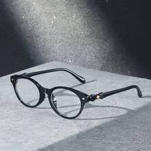 1 Pair Vintage PC (Polycarbonate) Full Frame Oval Fashionable Eyeglasses, Suitable For Spring, Summer, Autumn And Winter, Suitable For Photography And Gifting, Minimalist And Versatile