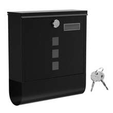 BuzÓn, BuzÓn de Correos, Cerradura con Cilindro de Cobre y Tapa Giratoria, Placa de IdentificaciÓn, Porta-PeriÓdicos, FÁcil Montaje, 10 x 30,8 x 33,8 cm, Negro - Negro - Ver 6