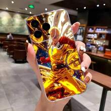 Anime Q-One P-Punch Man Phone Case Covercompatible with  16 E 15 14 8 7 Plus 13 12 Mini 11 XR XS X Pro Max Anti Transparent Drop Cover,Covercompatible with  17 Hülle, 17 pro Hülle, 17 promax Hülle