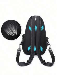 Bolsa transversal com zíper duplo para homens e mulheres, estampa divertida de gato preto, mini bolsa de peito, várias cores à sua escolha, bolsa de peito multifuncional, bolsa de ombro casual simples de grande capacidade, adequada para homens e mulheres, ideal para uso diário, atividades ao ar livre, viagens, caminhadas, portátil, escolha ideal para presentear, presente perfeito para namorada, presente perfeito para mãe, item essencial para a volta às aulas, equipamento de camping - Multicolorido - Ver 9