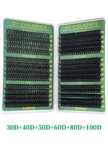 600/570/300/270支/包 单根假睫毛，蓬松浓密，30D+40D+50D+60D+80D+100D+100D+120D 单根假睫毛，浓密卷翘，D型卷度，10-16毫米纤细，适合日常佩戴、派对、音乐节、万圣节、圣诞节等场合，打造完美妆容。防水合成貂毛材质。 - DD - 查看 6