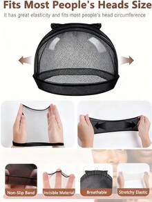 Women's Wig Cap Set - Lace Front Wig Cap, Breathable Mesh, Suitable For Daily Wear And Christmas Gift - Multicolor - View 6