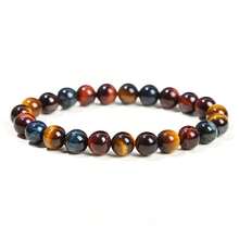 1pc 6/8/10mm Natural Stone Beaded Bracelet, Bohemian Style Tiger Eye/Amethyst/Agate Healing Stone Bracelet, Layerable Colorful Handmade Jewelry For Women - Multicolor - View 155