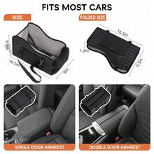 Center Console Dog Car Seat,Pet Puppy Car Seat,Middle Console Dog Armrest Booster Seat For Small Dogs - màu đen - Xem 6