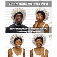 Satin Bonnet Silk Bonnet For Sleeping Silk Sleep Cap Double Layer Hair Bonnet With Elastic Tie Band For Curly Hair Night Cap Black + Champagne,Hair Tools,Hair Items,Travel Essential,Travel,Barber,Hairstylist,Barber Accessories,Valentine's Day,Hair Supplies,Hair Stylist,Barbershop,Salon,Vacation Essentials,Hair Products,Barbershop,Valentine's Gift,Travel Essentials For Women,Hair Stylist Tools - BlackChampagneOneSize - View 5