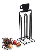 1 porta capsule di caffè, porta capsule per sala da tè, porta capsule girevole a 360 gradi, porta capsule in metallo di grande capacità - CP074 porta capsule caffè 4 file 28 tazze caffè ferro - Visualizzare 3