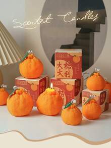 This Beautiful, Handmade Orange-Shaped Candle Measures 6.5 Cm (2.56 Inches) In Diameter. It's A Beautiful, Handmade Orange-Shaped Scented Candle. It's Perfect For Tabletop Decorations, Home Decor, And Birthday Candles. It's Perfect For Parties, Christmas, Valentine's Day, Halloween, And Other Holiday Decorations. It Also Makes A Great Gift For Lovers And Loved Ones. - Multicolor - View 5