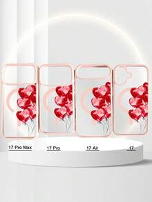 Strapazierfähige, alltagstaugliche Schutzhülle mit rotem Liebesballon-Herz-Aufdruck, romantischer, ästhetischer, schicker Stil, magnetischer Stoßschutz, luxuriöse, skurrile Geschenke, kompatibel mit iPhone 17 pro max/17pro/17/Air/16promax/16pro/16plus/16/15promax/15pro/15plus/15/14promax/14pro/13promax/13pro/13/12promax/12/11promax/11pro/11/XSmax/X