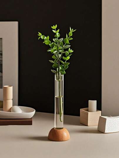 1pc/2pcs/5pcs Bamboo Flower Vase For Hydroponic Plants, Home Decor For Living Room, Dining Table, Office