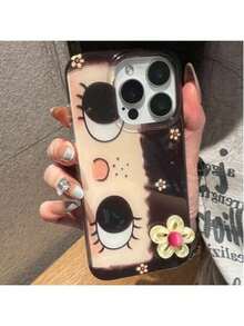 秋冬美拉德 3D 花与眼创意艺术设计手机壳，适用于 Apple 17、16 Pro Max/15 Pro Max/14 Pro/13 Pro、12、11，男女通用 - 彩色 - 查看 3