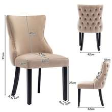 Beige Velvet 4-Leg Dining Chair With Button Tufting And Solid Wood Frame (Set Of 2) - Beige - View 12