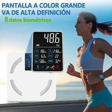 Bascula Digital Corporal 8 Electrodos,de grasa corporal para Peso y Porcentaje de Grasa, Bascula Inteligente de Alta Precisión Con Pantalla a Color VA - 1 - Ver 5