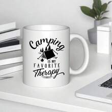 Vintage Camping-Themed 11oz Enamel Mug With Camping Design & Camping Is My Favorite  Slogan - Heavy-Duty Glass Coffee Tea Cup Outdoor Enthusiasts, Campers, Hikers - Father's Day, Valentine's, Thanksgiving, Independence Day - Hand Wash Only, Durable & Non-Slip Grip, Travel & Home Use - Reusable Glass Cup With Vintage-Inspired Camping Theme, Coffee, Tea & Hot Beverages - Màu xanh hải quân - Xem 1