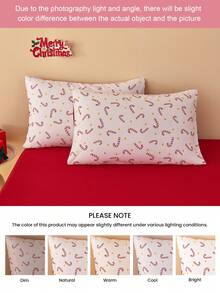 1 față de pernă cu imprimeu de trestie de bomboane de Crăciun, fără umplutură, moale și respirabilă, potrivită pentru Crăciun și decorul zilnic pentru sufragerie, dormitor, canapea, față de pernă pentru mașină, lavabilă la mașină. Pentru așternuturi de casă și articole esențiale pentru cămin, certificată Oeko-Tex