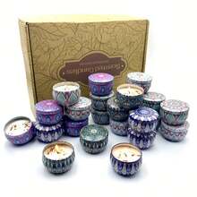 40 Stücke/6 Sets Geschenk-Kerzengießsets mit 2,5 Oz Metalldosen - beinhaltet 6 leere Behälter, 6 Ständer, 10 Kerzendochte und 20 doppelseitige Klebevorrichtungen - perfekt für Anfänger und Enthusiasten! Ideal für Weihnachten, Halloween und Feiertagsgeschenke [Wachsformenmaterial] - Verschiedenfarbig - Übersicht 7