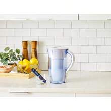 ZeroWater 10 Cup Round Water Filter Pitcher White And Blue