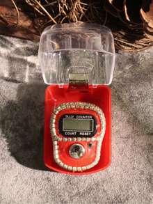 1个/5个/10个迷你可爱指环计数器，便携式手压式电子显示计数器，静音手动多通道计数器，经久耐用 - 多色 - 查看 5