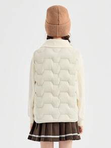 Balabala 2026年冬季少女轻薄羽绒背心，防水保暖 - 淺卡其 - 查看 3