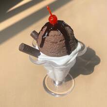 Crème glacée réaliste, fruits, belle tasse, modèle de maison de poupée, simulation, décoration d'été pour la maison, accessoires pour vitrine de boutique de poupées, artisanat, faux desserts, jouets alimentaires - Multicolore - Voir 14