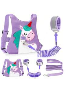 三合一婴儿安全牵引绳，牵引绳兼防走失腕带，儿童安全背带，男女童学步安全腕带牵引绳