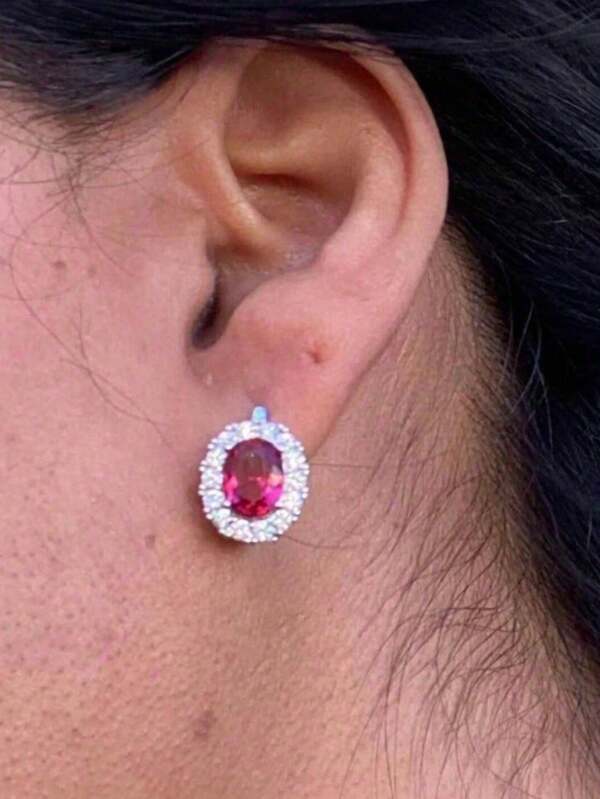 1 Pair Vintage Luxe Style Earrings Embellished With Zirconia Jewelry Party Wedding Ear Accessories For Women(No Box)