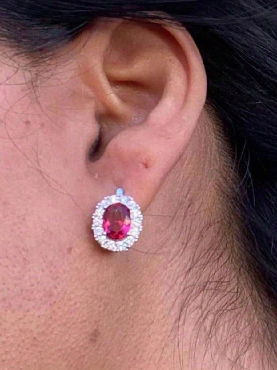 1 Pair Vintage Luxe Style Earrings Embellished With Zirconia Jewelry Party Wedding Ear Accessories For Women(No Box)