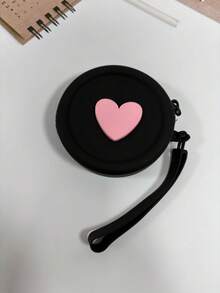 1 pieza Monedero de silicona de estilo simple, bolsa de almacenamiento de gran capacidad y forma redonda, bolsa de color sólido, adecuada para auriculares, cables de datos, lápiz labial, monedas, llaves, etc., tacto suave, fácil de limpiar y cuidar, simple y ligera, espacio razonable, alta portabilidad, adecuada para el hogar, el trabajo, las salidas y los viajes.