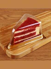 50 个/套带勺子的三角形蛋糕盒、6 英寸和 8 英寸透明分层蛋糕便携盒、慕斯切片蛋糕、提拉米苏、奶油泡芙、透明蛋糕切片容器、蛋糕盒、带盖的塑料芝士蛋糕容器、生日派对礼品、婚礼派对礼品、烘焙工具、餐厅业务的厨房用具和切片蛋糕松饼包装（带纸盘），适用于派对、办公室、户外。 - 彩色 - 查看 4