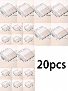 5 piezas/10 piezas/16 piezas Caja de almacenamiento de arte de uñas creativa, estuche de exhibición de arte de uñas de acrílico transparente a prueba de polvo, caja de almacenamiento transparente para joyas/tarjetas - transparente - Ver 12