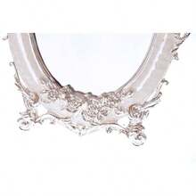 KawaiiStory BMxy0075 Cream White Silver Metal Picture Frame Photo Frame Antique Baroque Luxury Design Roses Decoration Photo Size 13 X 18 Cm 5 X 7 Inches