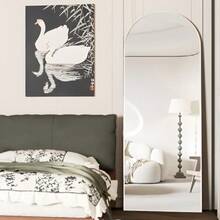 Full Length Mirror, 56"X16" Arch Floor Mirrors With Stand, White Arched Full Body Standing Or Leaning Mirror For Bedroom, Living Room,24331208 - 白色 - 查看 5