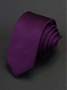 6cm Men's Classic Solid Purple Necktie - Purple - View 2