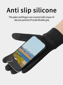 1 Par de Luvas de Ciclismo de Inverno, Luvas Touch Screen Unissex, Adequadas para Corrida, Luvas Quentes para Dirigir em Clima Frio, Ciclismo, Bicicleta, Corrida