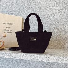 Bolsa de veludo cotelê feminina, bolsa de ombro minimalista, mini bolsa transversal - A - Ver 10