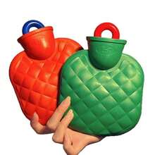 Lindo bolso de agua caliente mini a prueba de explosiones para calentar el vientre, con funda extraíble y reutilizable para calentar los pies y las manos - Multicolor - Ver 9