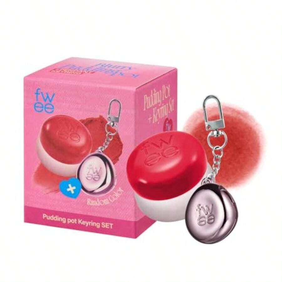 LipandCheek Blurry Pudding Pot Reddish Moment Ambitious + Pendant Keyring Makeup Blush Buildable Lightweight MultiUse Soft Matte Finish 5g