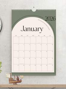 1pc 2026 Calendar, A4 Minimalist Monthly Planner With Writing Space, Includes Monthly Overview And Notes, January 2026 To September 2027, Suitable For Meal Planning, Chores, Bills And Appointments, For Office And Home, Essential For 2026 Back-To-School Season, Great New Year Gift - Multicolor - View 2