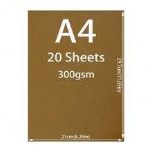 20 Sheets Of A4 Brown Cardboard, 300gsm Thick, Suitable For Card Printing, Hang Tag Design, And Painting - Brown - View 12