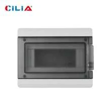 CILIA Caja de disyuntores de 8 vías, caja de protección de distribución con cubierta de caja de disyuntores de plástico PC, caja de disyuntores eléctricos en miniatura, diseño de carcasa de plástico transparente, para uso en interiores, exteriores, paredes, hogar, jardín o uso al aire libre